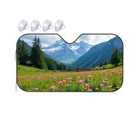 Sunshade For Car Windshield Mountain Majesty Amidst Floral Splendor Car Windshield Sunshade Blackout Shade Windshield Sunshade(76x140cm)