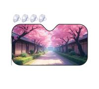 Sunshade For Car Windshield Sakura Trees In Bloom Along The Pathway Car Windshield Sunshade Sun Shade For Car Sun Shade For Car(76x140cm)