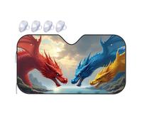 Sunshade For Car Windshield Three Dragons: Red, Blue, And Yellow Car Windshield Sunshade Blackout Shade Windshield Sunshade(76x140cm)