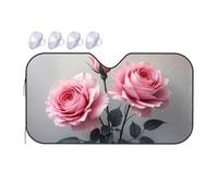 Sunshade For Car Windshield Three Pink Roses In Bloom Car Windshield Sunshade Sun Shade For Car Sun Shade For Car(76x140cm)