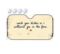 Sunshade Love Note: Wash Dishes Or Face Lunch! Car Windshield Sunshade Windshield Sunshade Windshield Sun Shade(76x140cm)