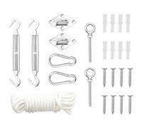 vidaXL Sunshade Sail Accessory Set 9 Piece Stainless Steel Outdoor Awning Tool