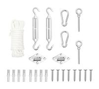 vidaXL Sunshade Sail Accessory Set 9 Piece Stainless Steel Outdoor Awning Tool