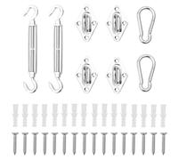 Sunshade sail accessory set Silver stainless steel 65x40mm pad eyes kit 8pc set