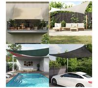 Sunshade sail Light Grey HDPE Trapezium 3/4x3m 90% UV Breathable SS Fixings 4pc