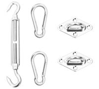 Sunshade Sail Mounting Kit Silver 316 Stainless Steel 80x50mm Wall Mount 5pc set
