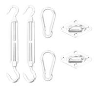 Sunshade Sail Mounting Kit Silver 316 Stainless Steel 80x50mm Wall Plates 6pcSet