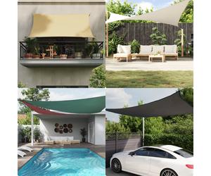 Sunshade Sail Triangular Cream 3x4x4 m PU Coated Oxford Fabric UV Resistant Mold