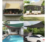 Sunshade triangular 4x5x6.4m Blue PU coated Oxford fabric UV waterproof & ropes
