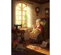 Sunshine 5000 Piece Jigsaw Puzzles for Adults, Colourful, Challenging & Brainteasing Adult puzzles 5000 Pieces Kind Grandma, Fun jigsaws for The Whole Family 61x41 inch