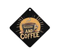 SUNSHINE AND COFFEE Car Air Freshener Hanging Aromatherapy Tablets Rearview Mirror Pendant Car Accessories