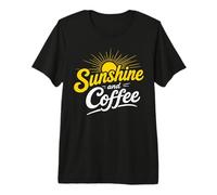 Sunshine and Coffee Summer Lover Doodle Design Premium T-Shirt