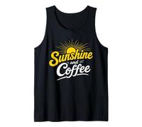 Sunshine and Coffee Summer Lover Doodle Design Tank Top