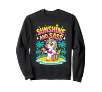 Sunshine And Sass Unicorn Summer Beach Vibes Sweatshirt