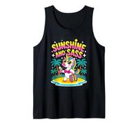 Sunshine and Sass Unicorn Summer Beach Vibes Tank Top