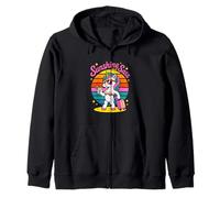 Sunshine and Sass Unicorn Summer Retro Vacation Vibes Zip Hoodie
