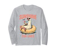 Sunshine and Tan Lines Funny Goose Summer Beach Vacation Art Long Sleeve T-Shirt