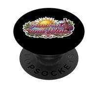 Sunshine And Wine Lover Vacation Women Summer Holiday Sunny PopSockets Adhesive PopGrip