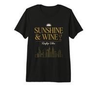 Sunshine and Wine Rooftop Vibes Summer Day Relaxation Premium T-Shirt