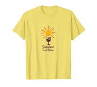 Sunshine and Wine: Summer Delight Wine Glass T-Shirt, Men, Lemon Yellow, Small