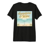 Sunshine and Wine Tshirt Funny Summer Drinking Sun Vino Premium T-Shirt