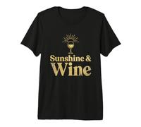 Sunshine and Wine Tshirt Funny Summer Drinking Sun Vino Premium T-Shirt