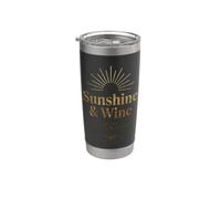 Sunshine and Wine Tshirt Funny Summer Drinking Sun Vino Stainless Steel Insulated Tumbler