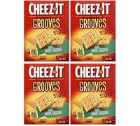 Sunshine Bakeries, Cheez-It Grooves, 9oz Box (Pack of 4) (Choose Flavor) (Sharp White Cheddar)