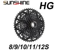 SUNSHINE Black Cassette 8S 9S 10S 11S 12S MTB Bike Road Bicycle Freewheel 11V 12V 42/46/50T 52T for M5100 M6100 M7100 HG Hub 9S 11-50T
