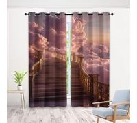 Sunshine Cloud Blackout Curtains 72 Inch Drop, Heaven Stairway Curtains Set of 2 Panels, Fantasy Curtain for Bedroom Living Room Window with Eyelet Thermal Insulated, 66 x 72 Inch