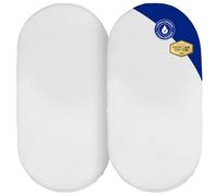 Sunshine Comforts 2 pack 100% Cotton Terry Towel Waterproof Fitted Bed Sheet Mattress Protectors Topper Cover Super Absorbent Stain Proof Non-Allergenic & Non-Noisy (Moses Basket (35 x 75cm)), White