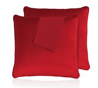 Sunshine Comforts Cushion Covers (Pack of 2) Luxury Cushions Covers 45cm x 45cm - Hypoallergenic Square 18 x 18 Decorative Throw Cushion Covers, Extra Fluffy & Super Soft Cushion Inners Cover - Red
