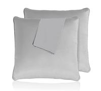 Sunshine Comforts Cushion Covers (Pack of 2) Luxury Cushions Covers 45cm x 45cm - Hypoallergenic Square 18 x 18 Decorative Throw Cushion Covers, Extra Fluffy & Super Soft Cushion Inners Cover - Grey