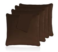 Sunshine Comforts Cushion Covers Pack of 4 Luxury Cushions Covers 45cm x 45cm, Hypoallergenic Square 18 x 18 Decorative Throw Cushion Covers, Extra Fluffy & Super Soft Cushion Inners Cover, Chocolate