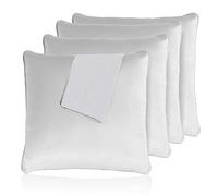 Sunshine Comforts Cushion Covers (Pack of 8) Luxury Cushions Covers 45cm x 45cm - Hypoallergenic Square 18 x 18 Decorative Throw Cushion Covers, Extra Fluffy & Super Soft Cushion Inners Cover - White