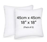 Sunshine Comforts Cushion inserts (Pack of 2), Luxury Cushions inserts 45cm x 45cm, Hypoallergenic Hollowfibre Square 18 x 18 cushion inserts, Extra Fluffy & Super Soft Cushion Pads - White