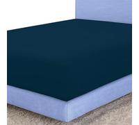 Sunshine Comforts Egyptian Cotton Fitted Sheets Breathable, Anti Wrinkle 30cm Deep Pocket 200 Thread Count Single Bed Sheets Bedding & Linen 90 X 190 CM Single Fitted Sheet (Navy Blue)