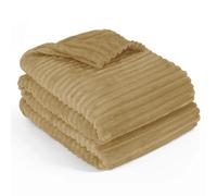 Sunshine Comforts Mink Stripe Ultra Soft flannel Blanket Double Size 150x200cm, 100% Polyester Light & Warm Blankets, Super Soft Blanket Throw for Sofas Cuddly Snuggle Comfort for All Seasons