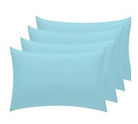 Sunshine Comforts Pillow Cases 4 pack - Egyptian Cotton 200 Thread Count Pillow Cases/Pillow Protectors, Hotel Quality Fabric & Wrinkle free pillows Cover Pack of 4 (Standard 50x75 cm,) (Aqua)