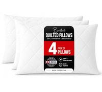 Sunshine Comforts Pillows with Quilted Cover, 4 Pack, Hotel Quality, Soft Neck Pillow, Bouncy Firm Pillows, Side Sleeper Bed Pillow for Shoulder, Back & Neck PainRelief, 75x50cm