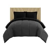 Sunshine Comforts Reversible Duvet Set with Pillow Cases, Duvet Cover sets - Duvet Cover - Wrinkle-Resistant Bedding, Duvets Sets Hypoallergenic (Black, Grey, King)