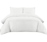 Sunshine Comforts Single Duvet Cover Set with Pillow Case, Soft Egyptian Cotton- Wrinkle-Resistant Bedding, Single Duvet Cover Hypoallergenic, Easy Care, White
