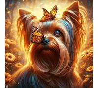 Sunshine Dog Butterfly 200 Piece Jigsaw Puzzles for Adults, Colourful, Fun, Challenging and Brainteasing Adults jigsaw puzzles 200 Pieces, Beautiful Decoration Puzzle