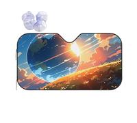 Sunshine Earth Printed Car Front Glass Sun Shade Universal Sun Cover Foldable Car Windshield Sunshades For Automotive Trucks Hatchbacks 70x130cm
