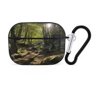 Sunshine in The Woods Airpod Pro Case AirPods 2 Case for Women Hard Shell Protective Cover with Carabiner Keychain Compatible with AirPods Case 2nd 1st Generation, Front LED Visible Black