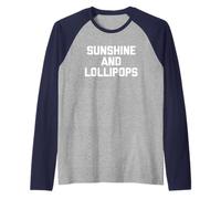 Sunshine & Lollipops - Funny Saying Sarcastic Summer Candy Raglan Baseball Tee