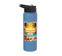 Sunshine Looks Good On Me Beach Vacation Stainless Steel Insulated Water Bottle