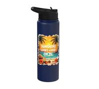 Sunshine Looks Good On Me Beach Vacation Stainless Steel Insulated Water Bottle