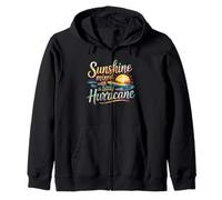 Sunshine Mixed With A Little Hurricane Positive Vibes Zip Hoodie