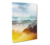 Sunshine On A Beach In Greece Canvas Print | Gallery Wrapped 30mm Frame Wall Art | 20x14 inches | Ready to Hang | Abstract Seascape Picture | Living Room Bedroom Lounge Office